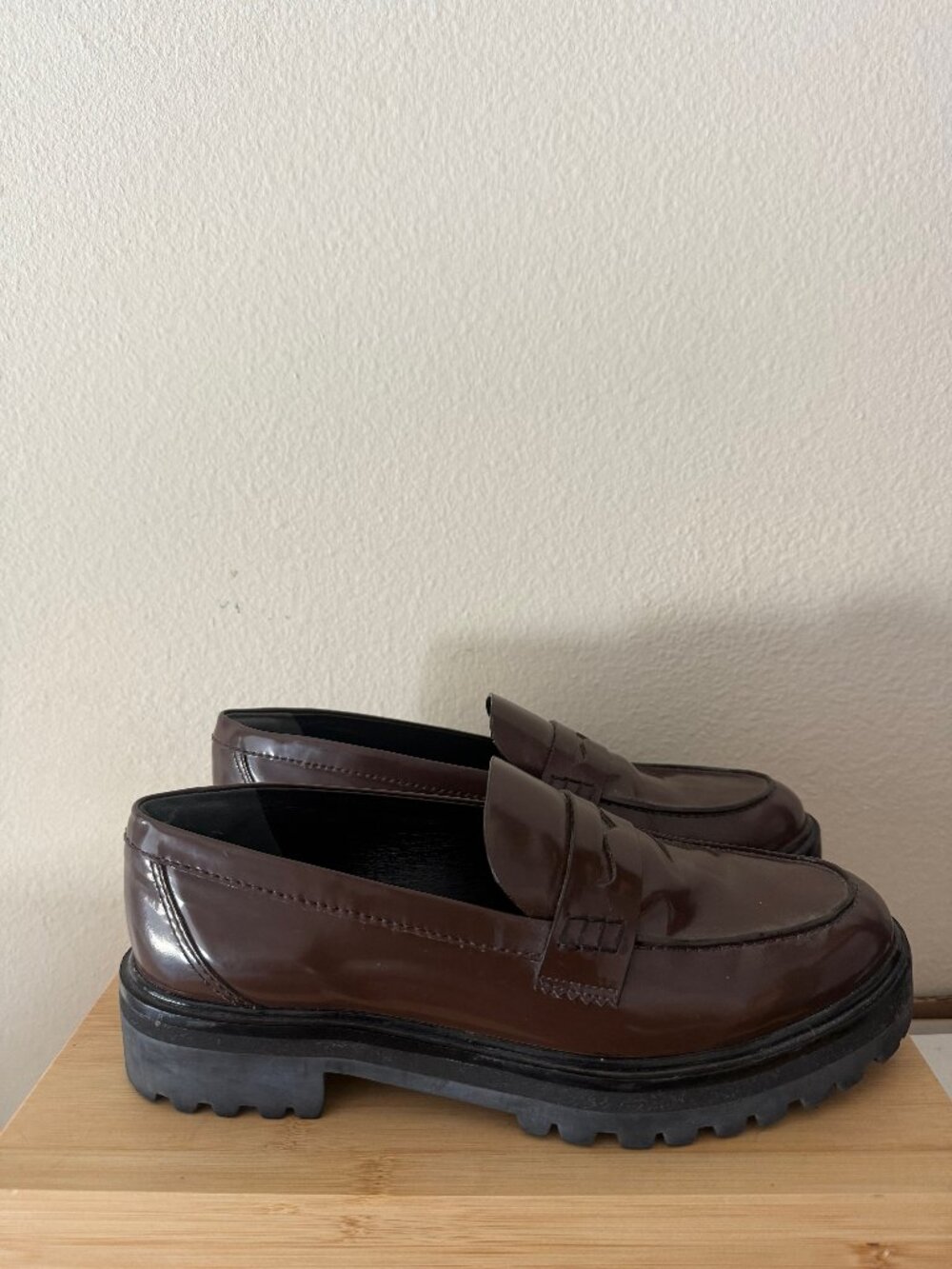 Reformation Agathea Chunky Loafer in Espresso Brown